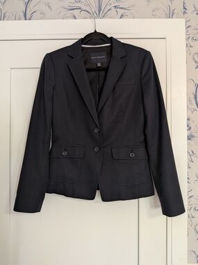 Banana Republic Women's Navy Structured Two-Button Blazer